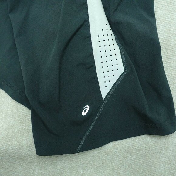 Asics Shorts Women's Large Lining Elastic Waist Black Polyester Running Jogging - Picture 6 of 7